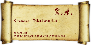 Krausz Adalberta névjegykártya
